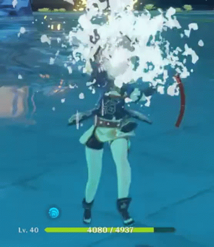 A Video Game Is Being Played In A Pool Of Water With Bubbles Coming Out Of It GIF