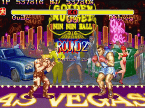 A Video Game Is Being Played In Vegas GIF