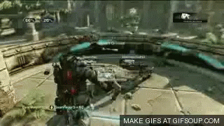 A Video Game Is Being Played On A Computer And A Person Is Holding A Sword . GIF