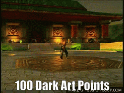 A Video Game Says 100 Dark Art Points On The Screen GIF
