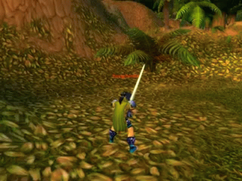 A Video Game Scene With A Glowing Object In The Middle Of The Grass . GIF
