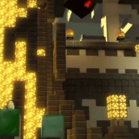 a video game scene with a green box in the middle of it