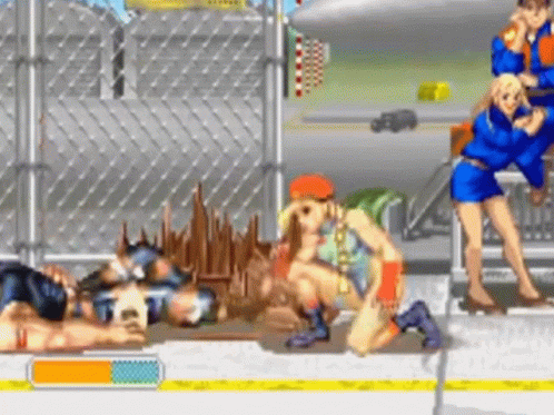 A Video Game Scene With A Man Laying On The Ground And A Woman Standing Next To Him . GIF