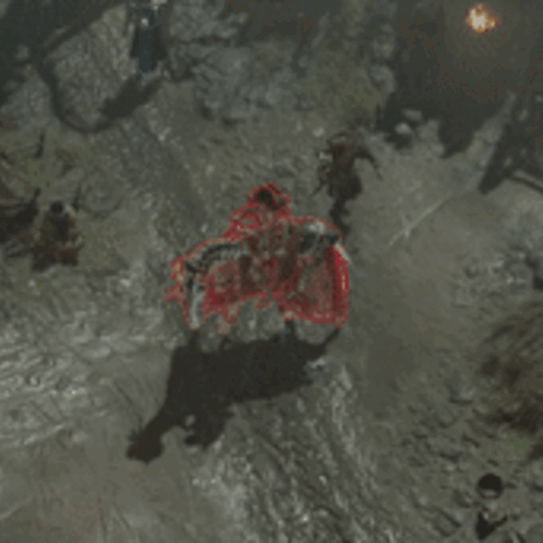 A Video Game Scene With A Red Outline Of A Person GIF