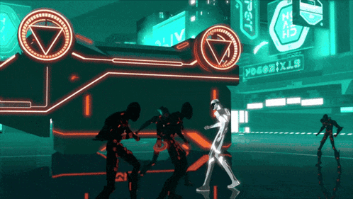 A Video Game Scene With A Sign That Says Gtx GIF