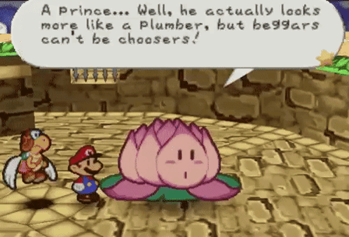A Video Game Scene With A Speech Bubble That Says A Prince Well GIF