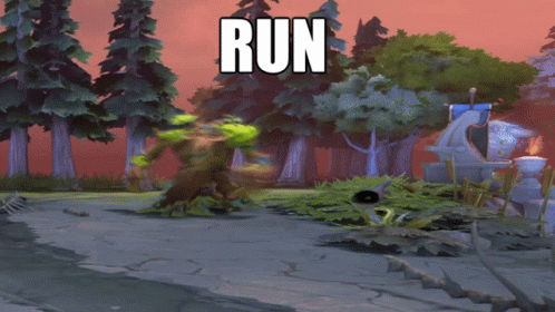 A Video Game Scene With The Word Run Written On It GIF