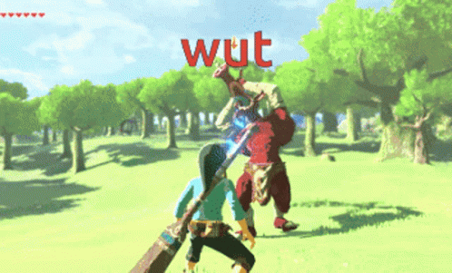 A Video Game Scene With The Word Wut On The Bottom GIF