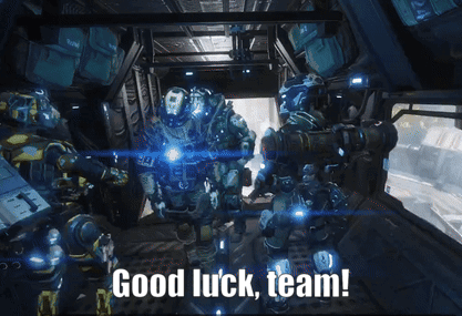 a video game scene with the words good luck team written on the bottom