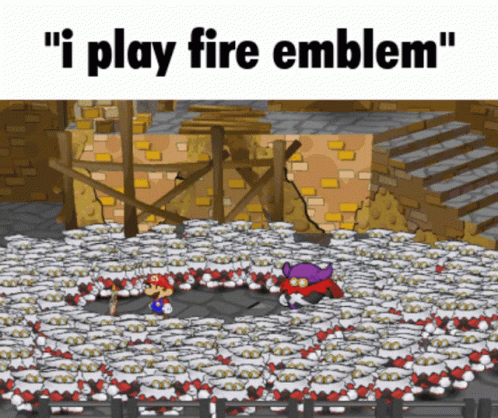 A Video Game Scene With The Words " I Play Fire Emblem " On The Bottom GIF