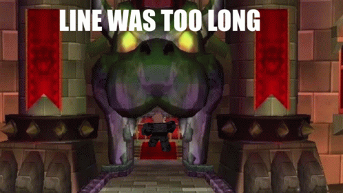 A Video Game Scene With The Words Line Was Too Long At The Top GIF