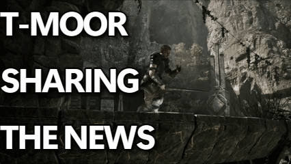 A Video Game Scene With The Words T-Moor Sharing The News On It GIF