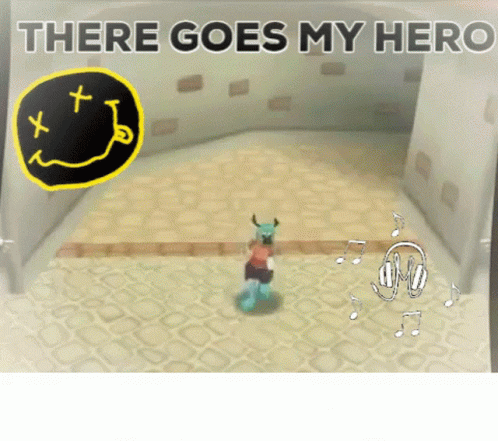 A Video Game Scene With The Words There Goes My Hero On The Bottom GIF