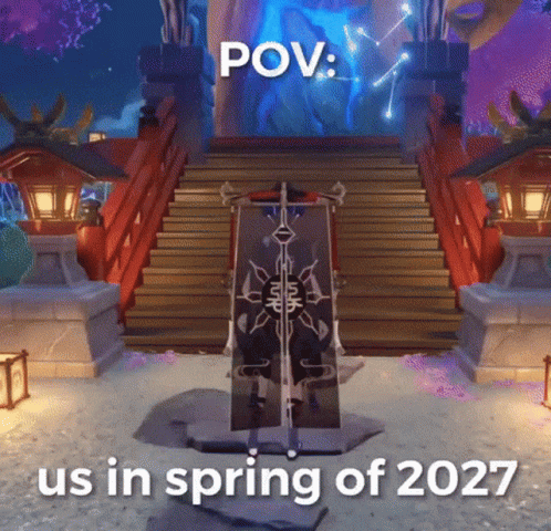 A Video Game Scene With The Words " Us In Spring Of 2027 " GIF