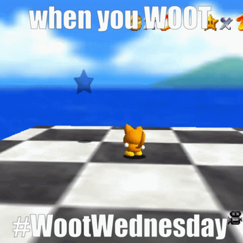 A Video Game Scene With The Words " When You Woot #Wootwednesday " GIF