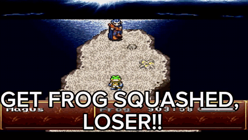 A Video Game Screen Says Get Frog Squashed Loser !! GIF