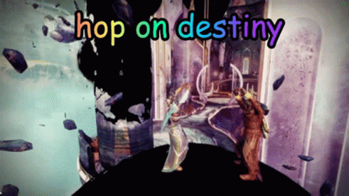 A Video Game Screen Says Hop On Destiny GIF