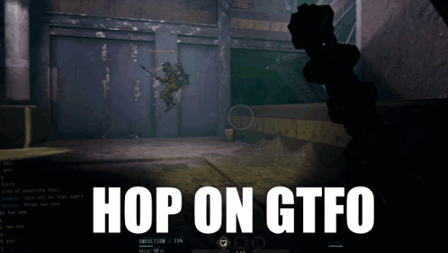 A Video Game Screen Says Hop On Gtfo On It GIF