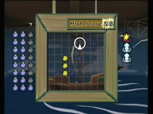 A Video Game Screen Shows A High Score Of 20 GIF