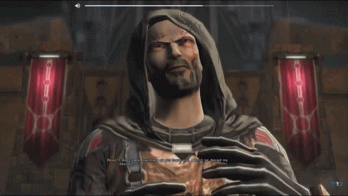 A Video Game Screen Shows A Man In A Hood And Says " I Do N't Know What To Do About You " GIF