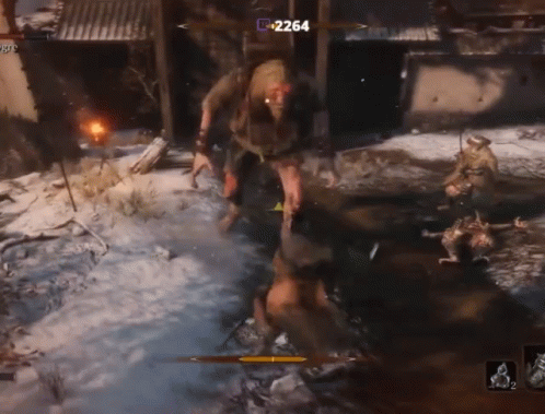A Video Game Screen Shows A Monster With A Score Of +2264 GIF