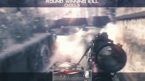 A Video Game Screen Shows A Round Winning Kill At 0 : 00.3 GIF
