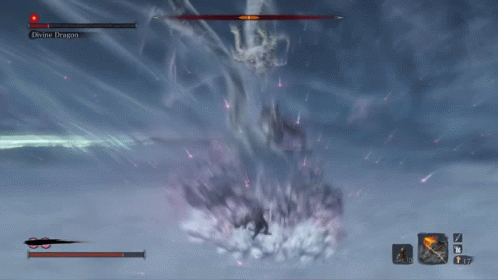 A Video Game Screen Shows The Divine Dragon In Action GIF