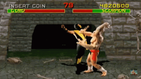 A Video Game Screen Shows Two Fighters Fighting Each Other And The Score Is 79 GIF