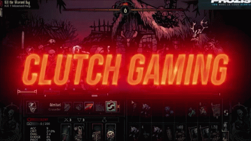 A Video Game Screen With The Words Clutch Gaming On It GIF