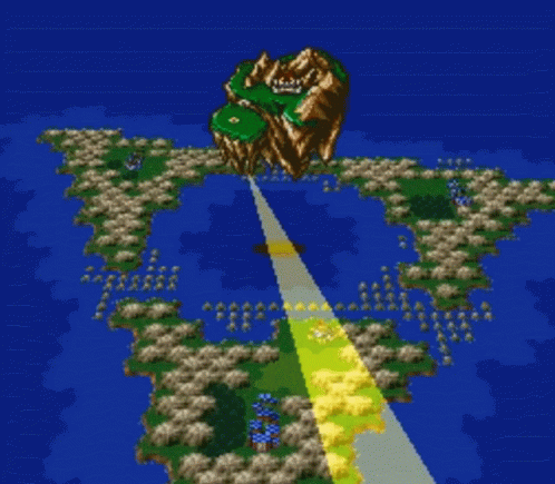 A Video Game Shows A Large Island In The Middle Of A Large Body Of Water GIF