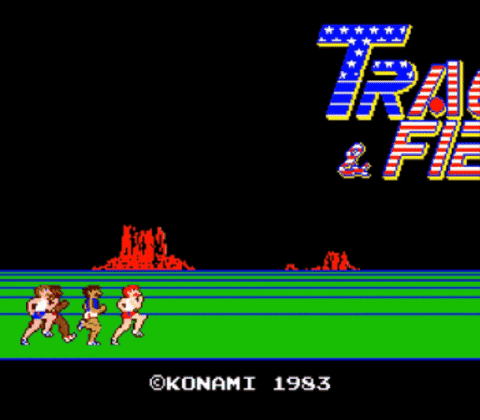 A Video Game That Says Track And Field On The Screen GIF