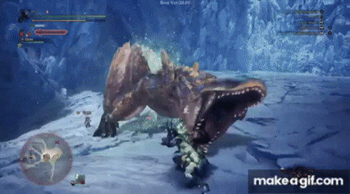 A Video Game Where A Monster Is Eating Another Monster GIF