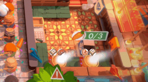 A Video Game With A Carrot And A Sign That Says 0/3 On It GIF