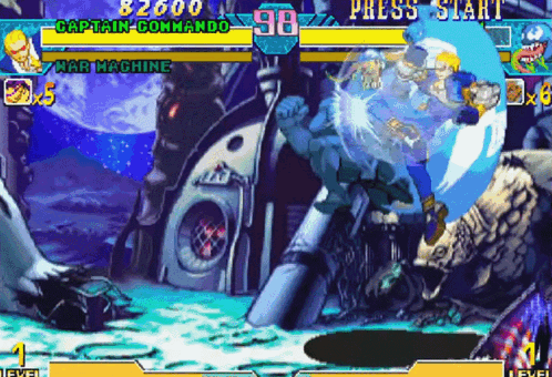 A Video Game With Captain Commando On The Screen GIF