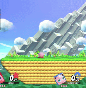 A Video Game With Kirby And Jigglypuff Playing GIF