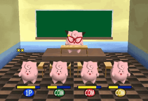 A Video Game With Pink Pigs And The Words Com In The Corner GIF