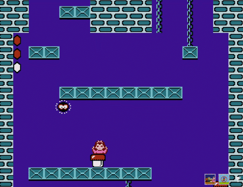A Video Game With Princess Peach Standing On A Block GIF
