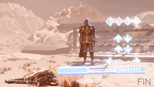 A Video Game With The Word Fin On The Bottom Left GIF