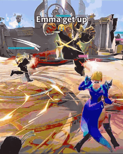 A Video Game With The Words Emma Get Up On The Top GIF