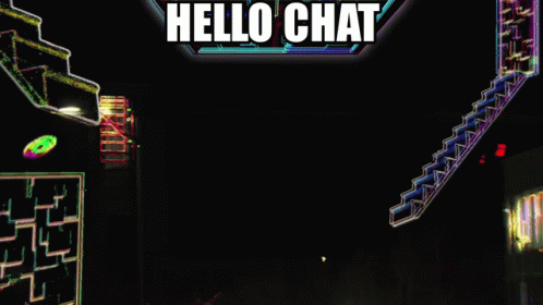 a video game with the words hello chat on the bottom