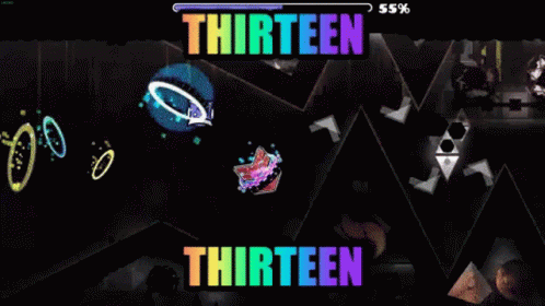 A Video Game With The Words Thirteen Thirteen On The Top GIF