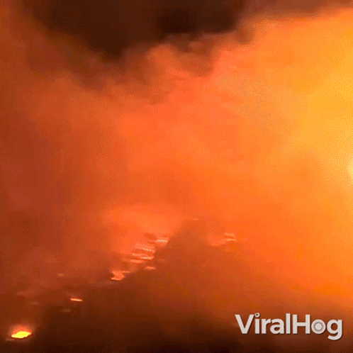 A Video Of A Fire With The Words Viralhog Written On The Bottom GIF