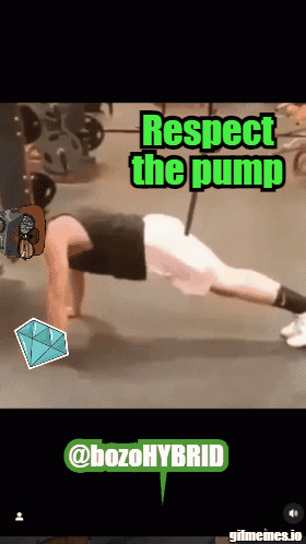 A Video Of A Person Doing Push Ups With The Words Respect The Pump GIF