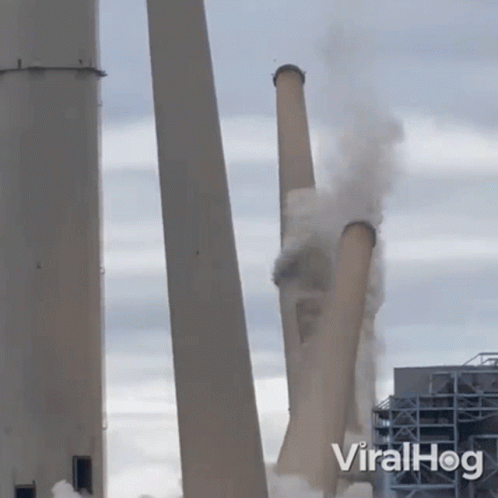 A Video Of Smoke Coming Out Of A Chimney With The Words Viralhog On The Bottom GIF