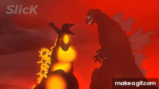 A Video Of Two Monsters Fighting With The Words Slick At The Top GIF