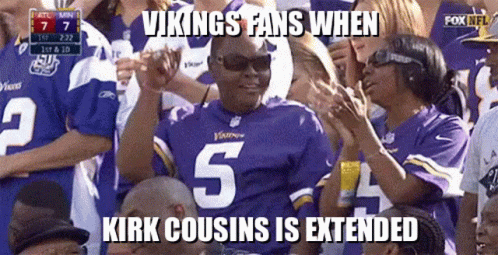 A Vikings Fan Wearing Number 5 Applauds During A Game GIF