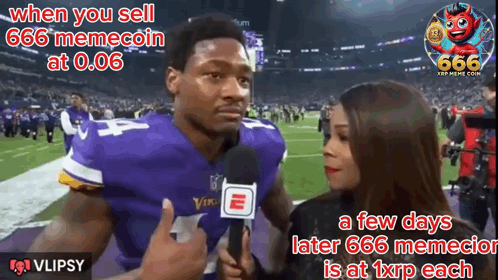 A Vikings Player Is Being Interviewed By A Woman GIF