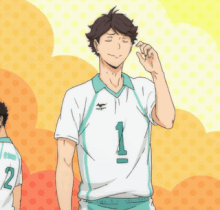 A Volleyball Player With The Number 1 On His Jersey GIF