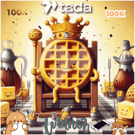 A Waffle With A Crown Is Sitting On A Throne With The Word Winner Written Below It GIF