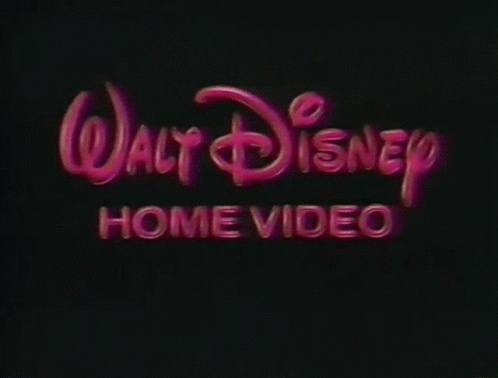 A Walt Disney Home Video Logo With Pink Letters GIF